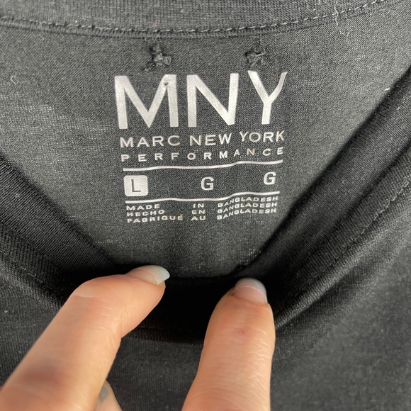 MARC NEW YORK PERFORMANCE Twist-Front Tee Black Dress size Large NWT - Picture 7 of 8